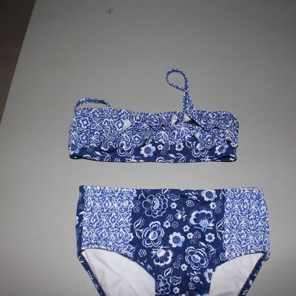 Blue & White 2 Pcs Justice Bikini Swimsuit Size 10 - Picture 2 of 11